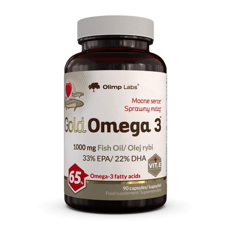 Омега-3 Olimp Gold Omega 3 концентрат 65% 1000 мг EPA 330 мг DHA 220 мг з вітаміном E 90 капс.