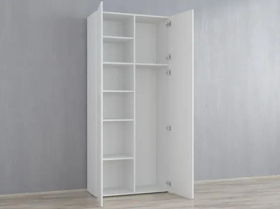 Шкаф распашной с полками для уборочного инвентаря Белый (Р85) - фото 2 Шкаф распашной с полками для уборочного инвентаря Белый (Р85) - фото 2