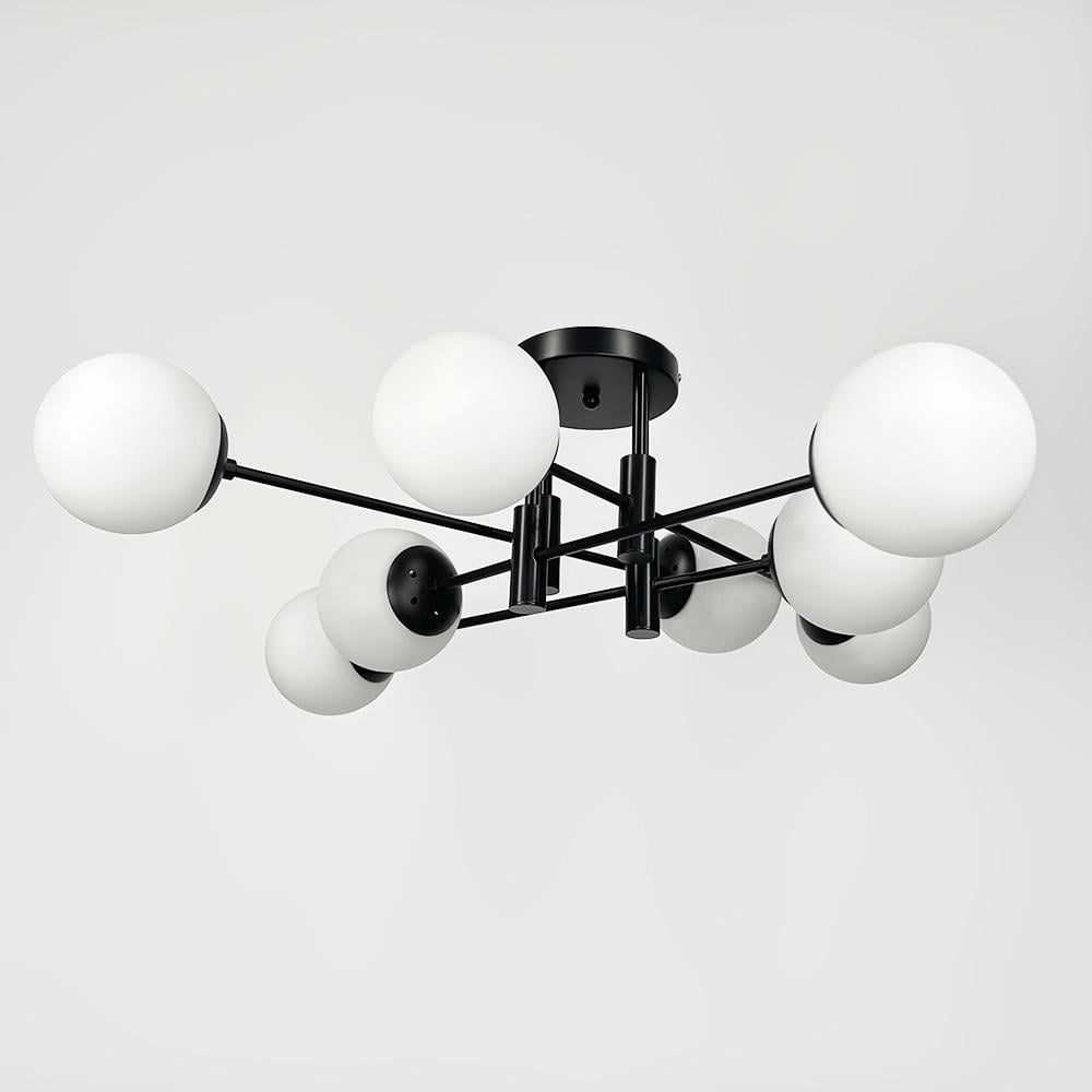 Люстра стельова Lighthouse LF-17376/8 BK+BK+WT Чорний/Білий