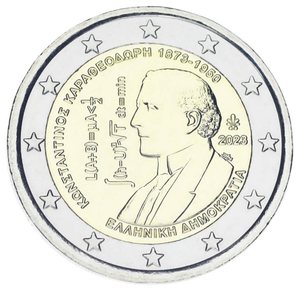 Коллекционная монета Греция 2 евро 2023 Биметалл UNC 150 лет со дня рождения Константина Каратеодори (М18921)
