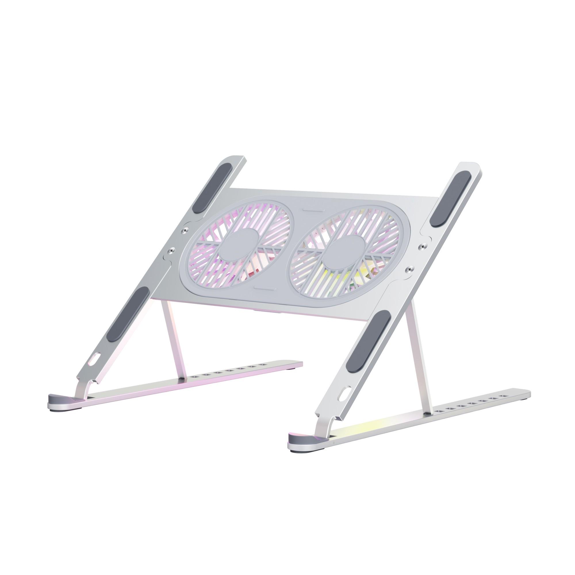 Подставка для ноутбука/планшета портативная Ice Vibe Pad с охлаждением и подсветкой Aluminium alloys Silver (VA-P11F-SR)