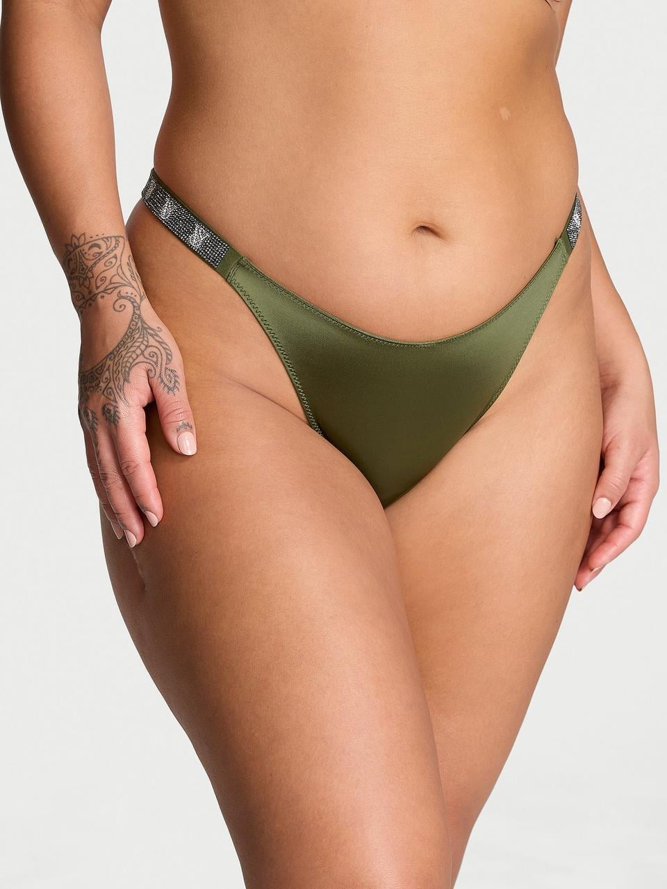 Трусики бразилианы женские Victoria's Secret Shine Strap S Зеленый (2543108070)