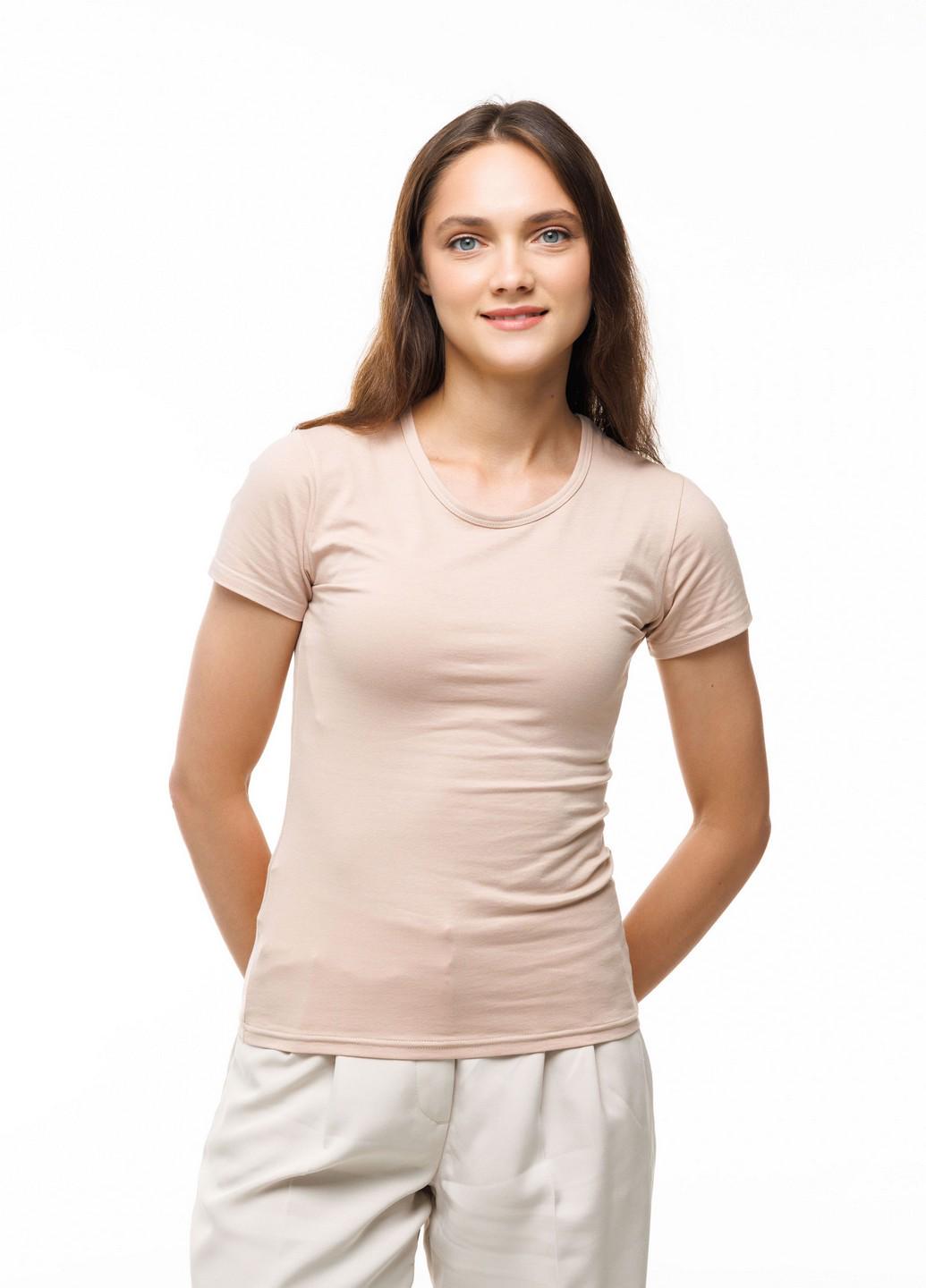 Футболка женская Наталюкс с бамбука с коротким рукавом S Бежевый (5123533287521)