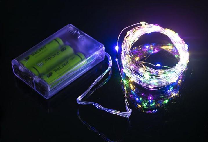 Гірлянда Роса RJ-04 Lamp на 3 батарейках 100 лампочок 10 м Різнокольоровий (3269)