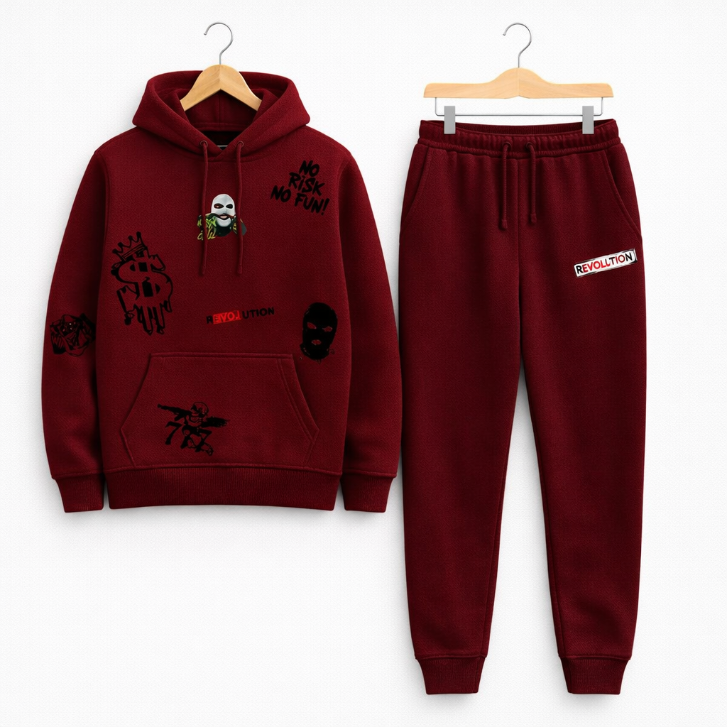 Спортивний костюм чоловічий зимовий XS Бордовий (31269417)