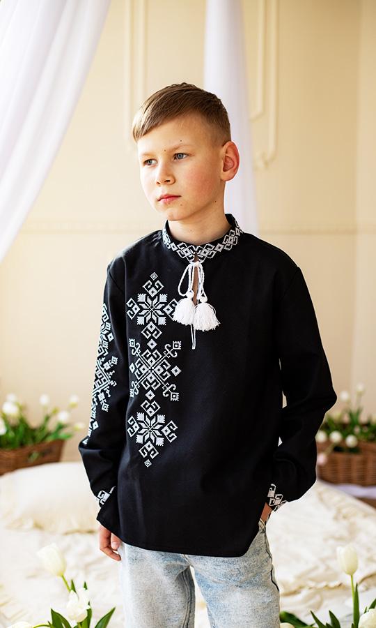 Вишиванка дитяча для хлопчика Вишиваночка р. 128 Чорний (7046-5)