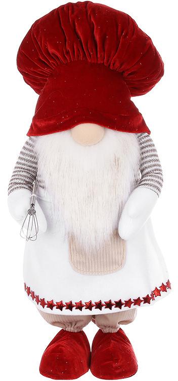 Игрушка мягкая Гном-Повар 55 см Красный с белым