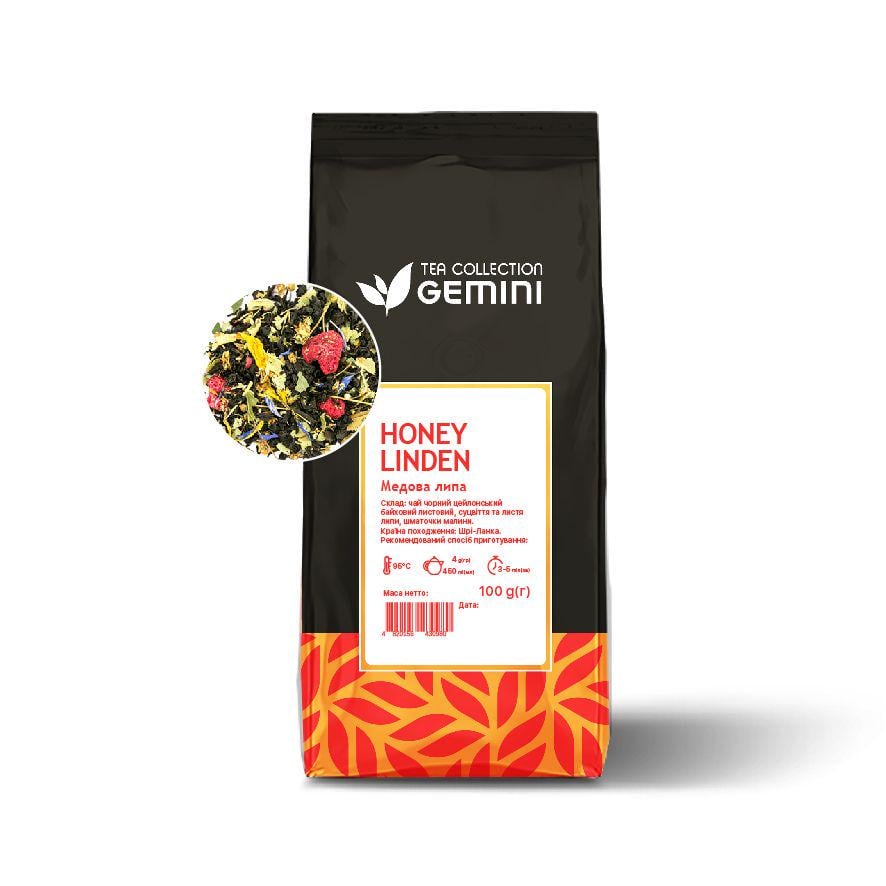 Чай листовий Gemini Honey Linden Медова липа 100 г (371)