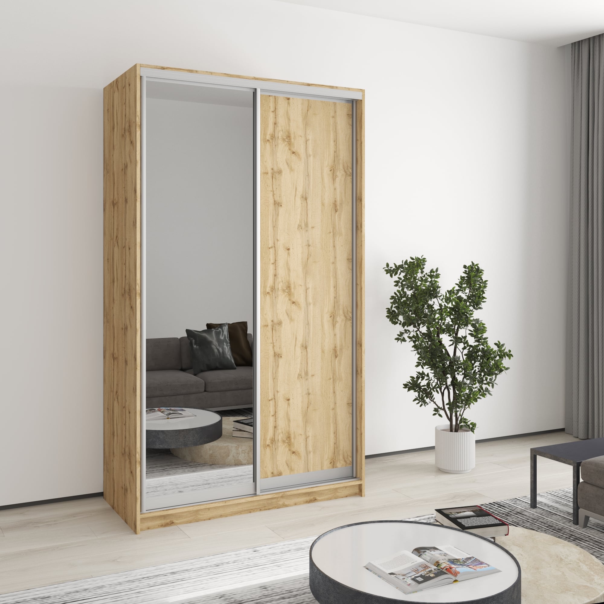 Шкаф-купе двухдверный Mebel Star Уни AL MBS-3504 120х60х210 см Дуб тахо (1003836) Шкаф-купе двухдверный Mebel Star Уни AL MBS-3504 120х60х210 см Дуб тахо (1003836)