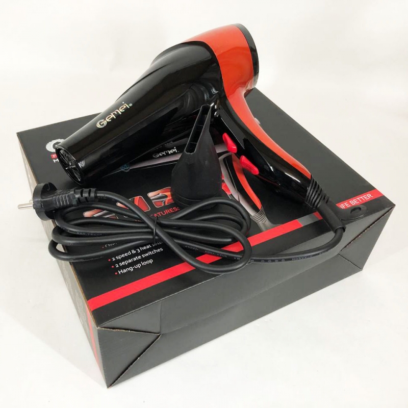 Фен для волос Gemei GM-1766 2600 Вт Orange (tf4351) - фото 7 Фен для волос Gemei GM-1766 2600 Вт Orange (tf4351) - фото 7