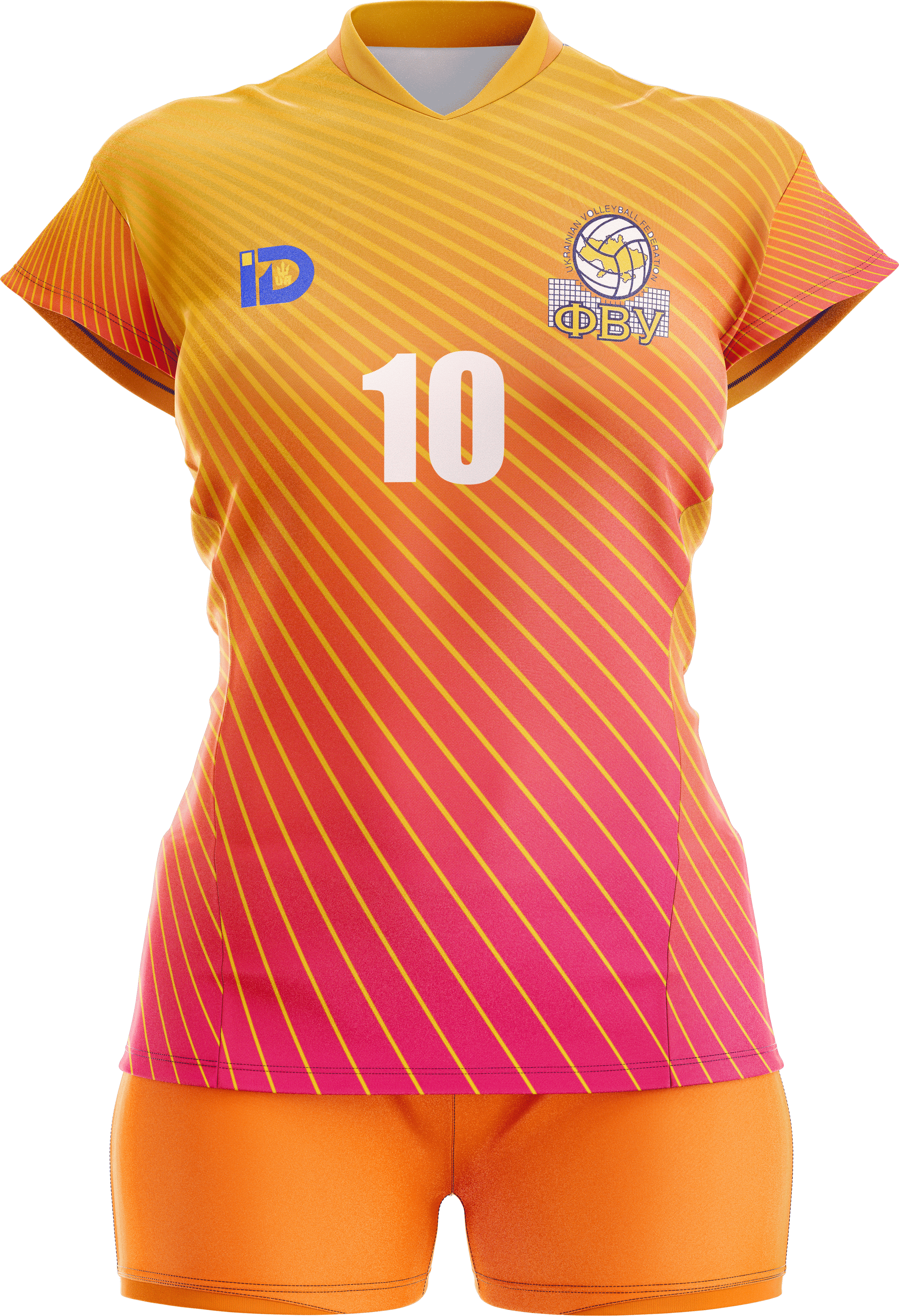 Волейбольна форма жіноча ID Sport М Помаранчовий/Рожевий (16401108)