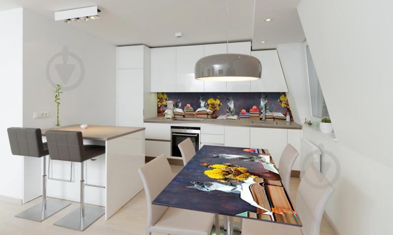 Наклейка виниловая на стол Zatarga «Книги георгины коты» 650х1200 мм Z180414/1st