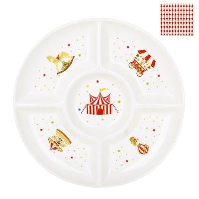 Менажница керамическая 5-секционная Зимняя сказка 30,5 см (33875) - фото 1 Менажница керамическая 5-секционная Зимняя сказка 30,5 см (33875) - фото 1