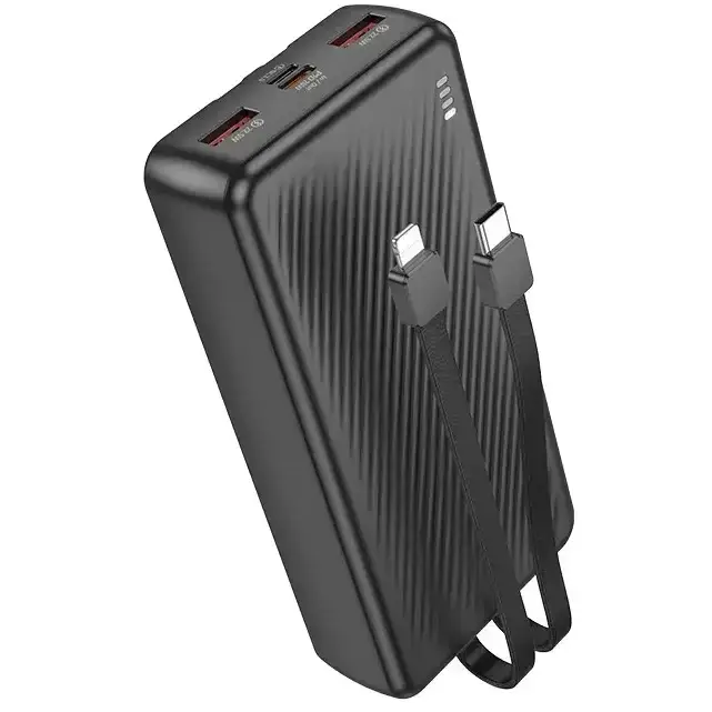 Павербанк Borofone BJ57A с быстрой зарядкой 22,5W и кабелями Type-C/Lightning/2USB/1Type-C 20000 mAh Черный