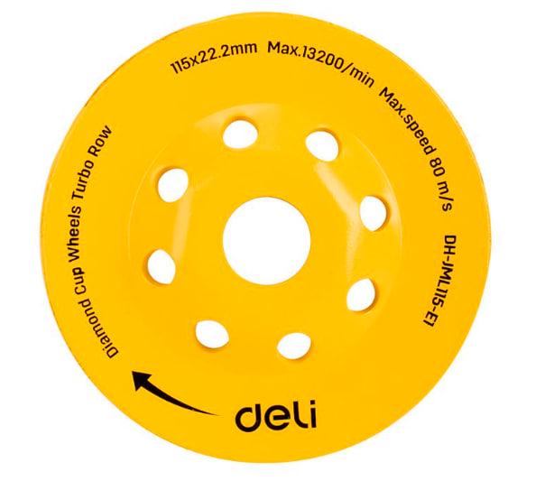 Колесо шлифовальное с алмазной чашкой Deli Tools EDH-JML115-E1 (27207089)