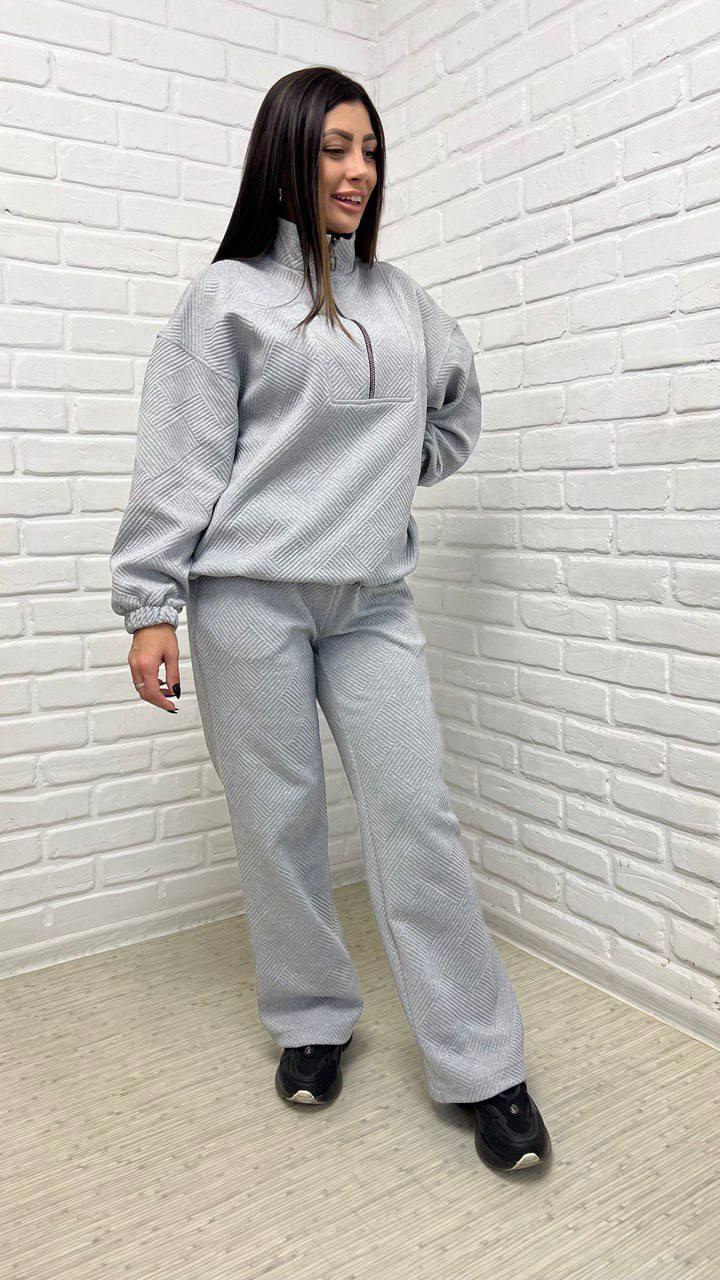 Костюм женский Лана брючный р. 46-48 Светло-серый (1834)