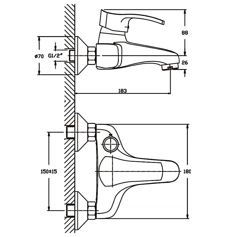 Змішувач для ванни Haiba FOCUS 009 матовий (HB0125) - фото 2 Змішувач для ванни Haiba FOCUS 009 матовий (HB0125) - фото 2