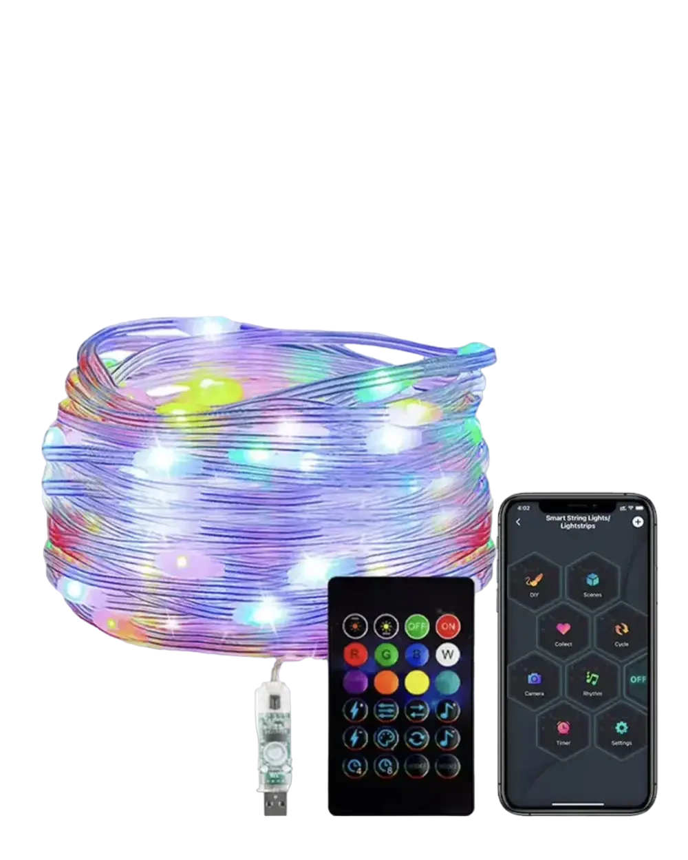 Гирлянда уличная умная Bluetooth 100 LED RGB с управлением с телефона 10 м