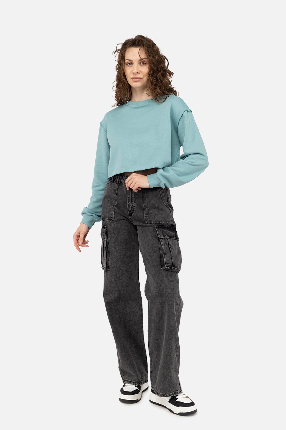 Світшот жіночий ЦБ-00244238 р. 42 М'ятний (SKT000978289) - фото 2