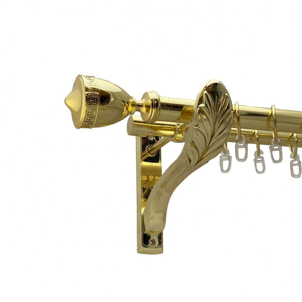 Карниз Orvit Афіна металевий дворядний ретро гладка труба кільце металеве 25/19 мм 240 см Золото (00-00009688) Карниз Orvit Афіна металевий дворядний ретро гладка труба кільце металеве 25/19 мм 240 см Золото (00-00009688)