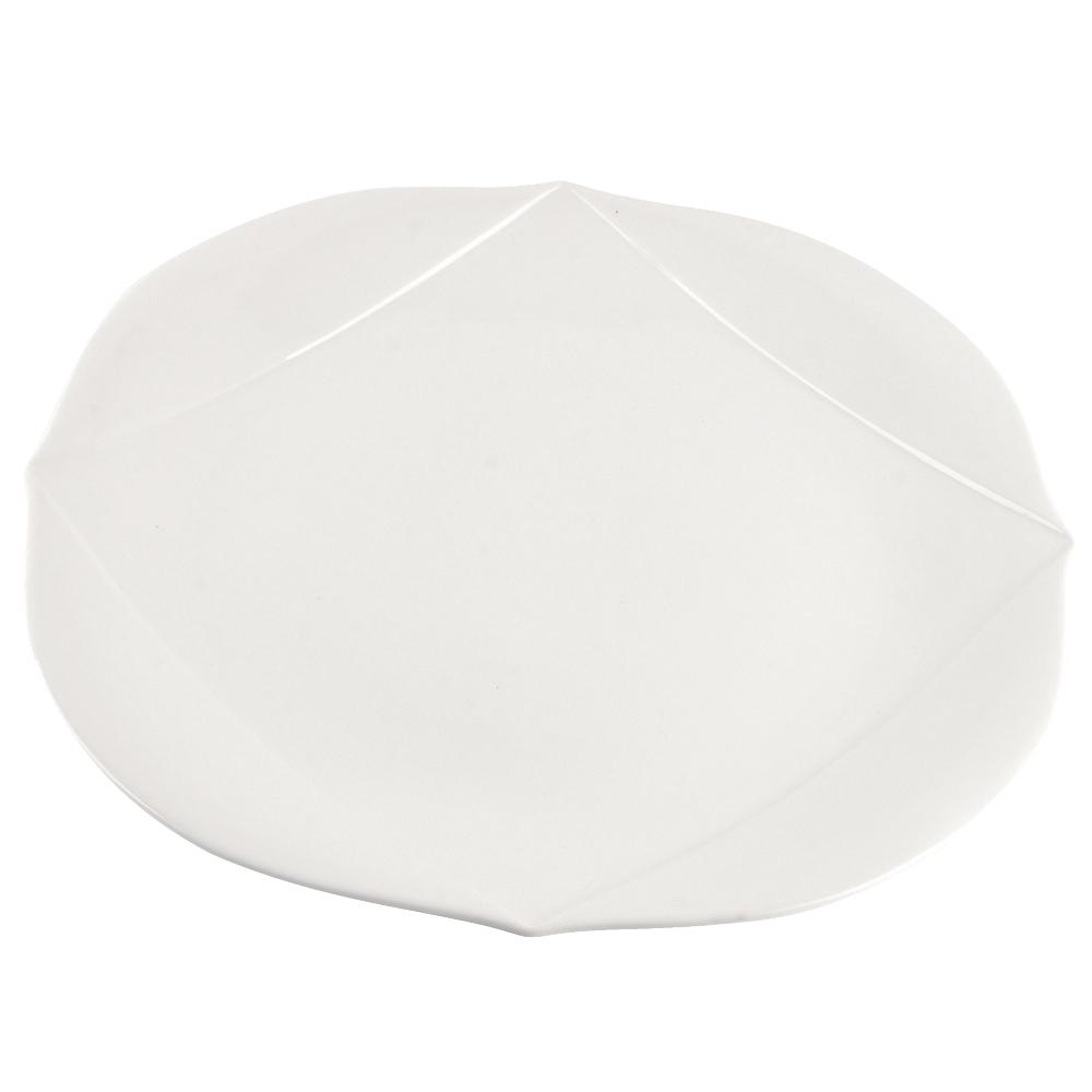 Блюдо Stenson MC5279 круглая керамическая 36x36x4 см Белый (615502)