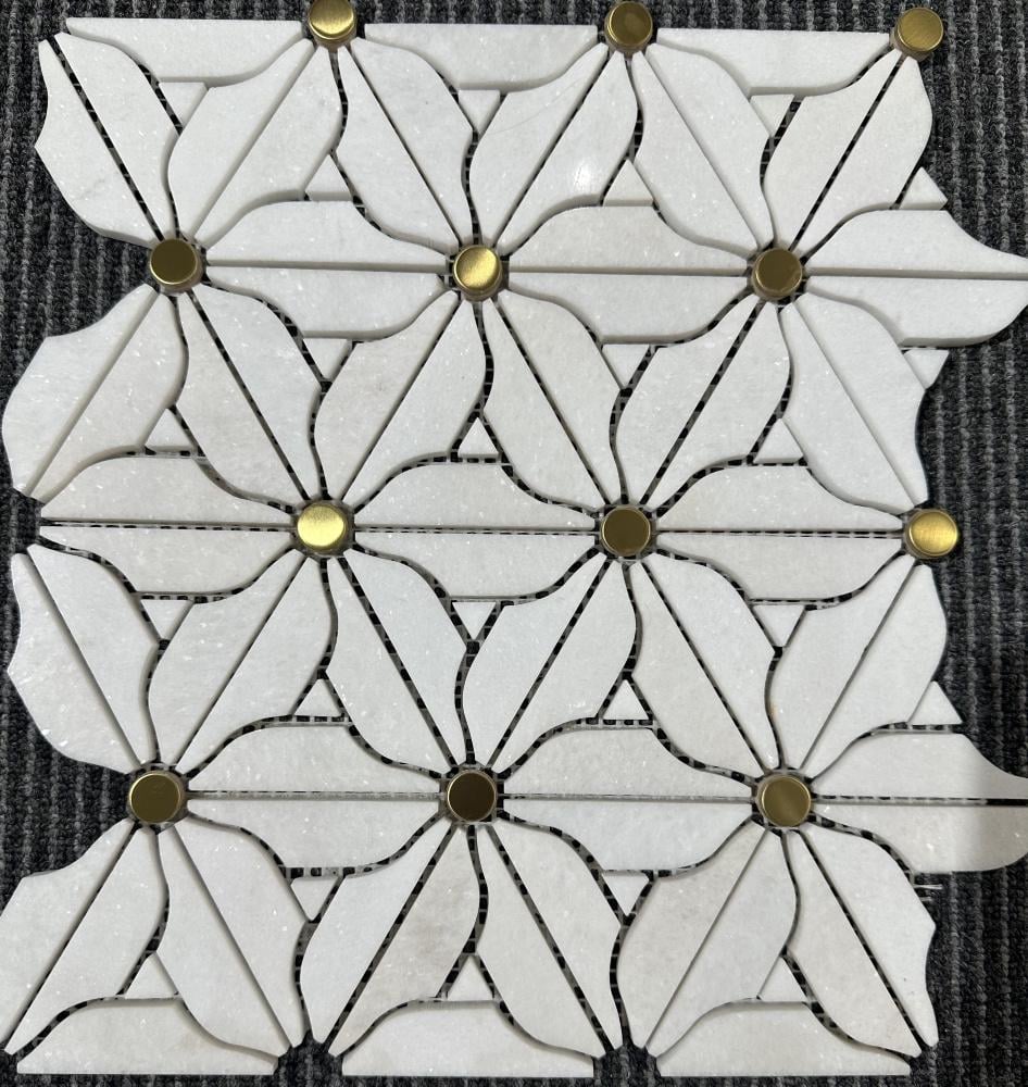 Мозаика Mozaico de Lux V-MOS VJQ-13 Flower White (004535)