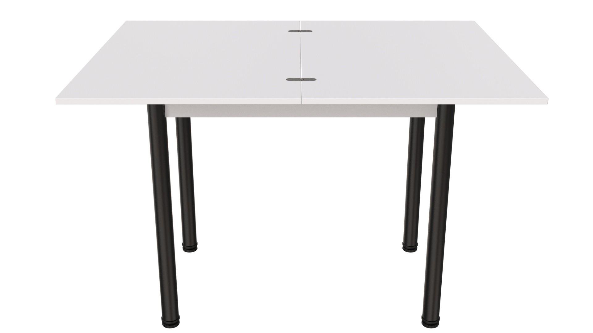 Обеденный стол-трансформер Ferrum-decor Берта металл/ДСП 16 мм 750x1200x900 мм Черный/Белый (FRD-105171) - фото 2 Обеденный стол-трансформер Ferrum-decor Берта металл/ДСП 16 мм 750x1200x900 мм Черный/Белый (FRD-105171) - фото 2