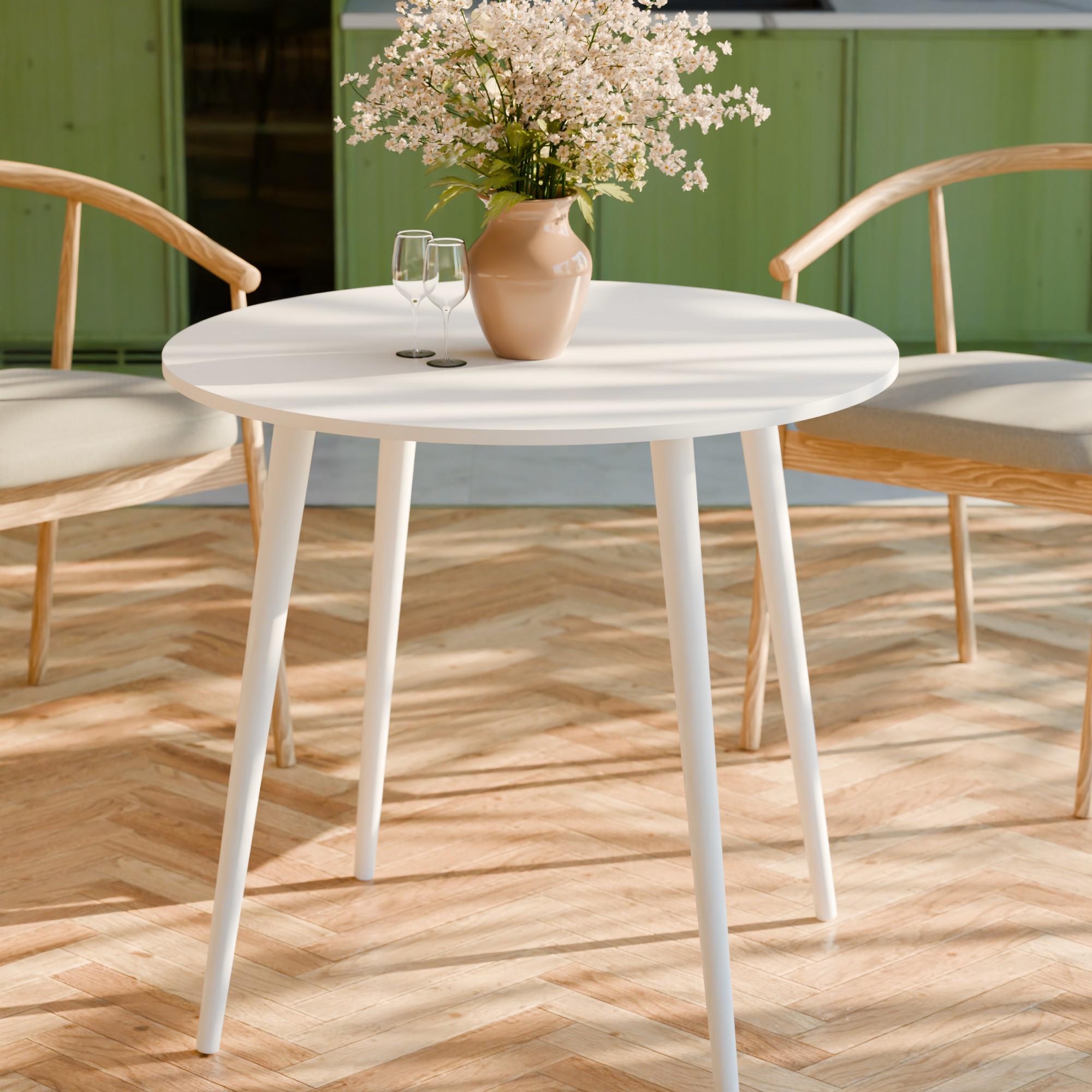 Стіл круглий Неман СЕТ-4 Білий (558955) - фото 2 Стіл круглий Неман СЕТ-4 Білий (558955) - фото 2