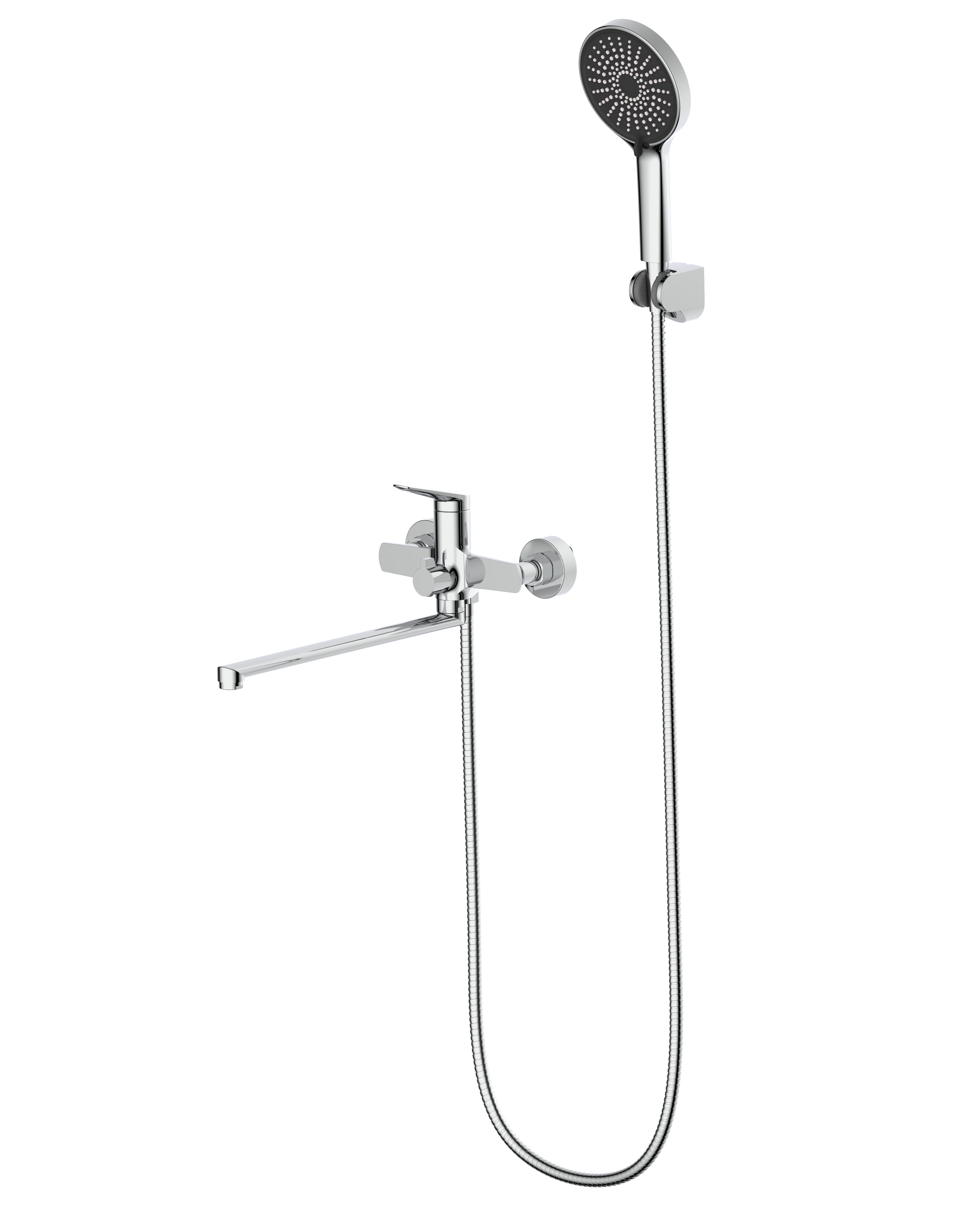 Смеситель для ванны в комплекте FADO Garda d 30 мм длинный Хромированный (MIX05022C)