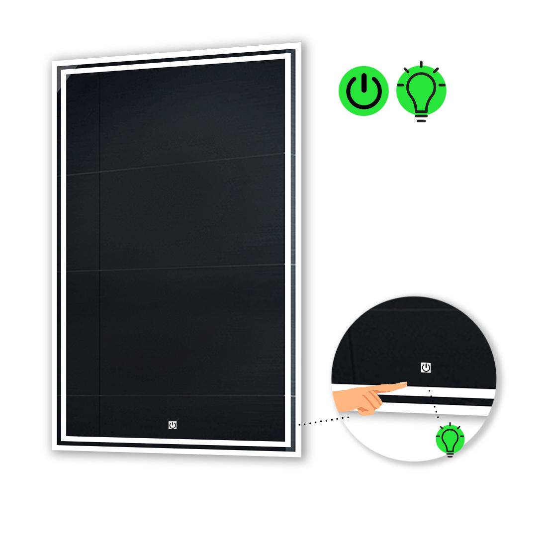 Зеркало с LED подсветкой Marita с сенсорной кнопкой управления 100x80 см (Marita122)