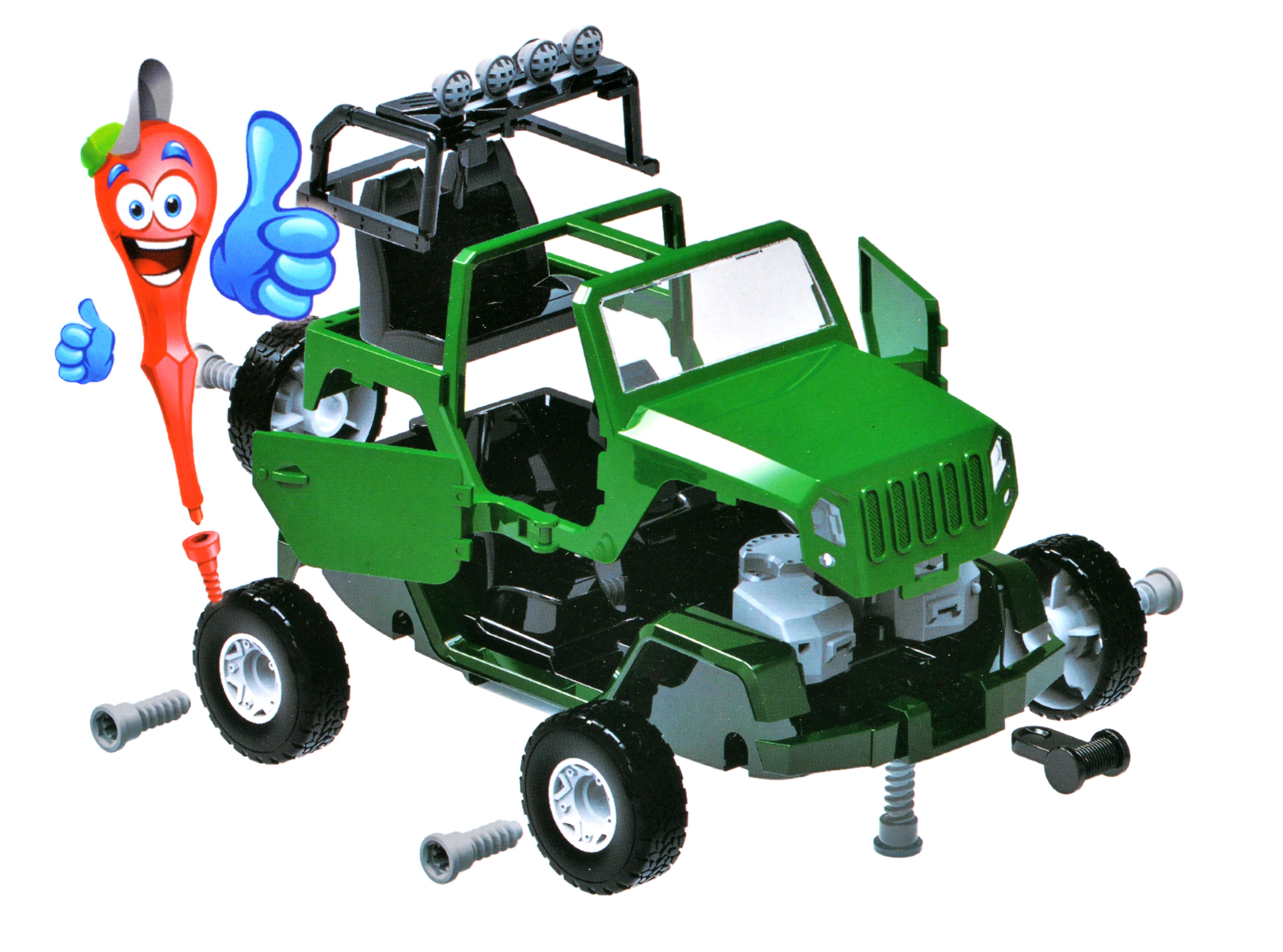 Конструктор Джип 1377 зі світловими та звуковими ефектами Зелений - фото 7