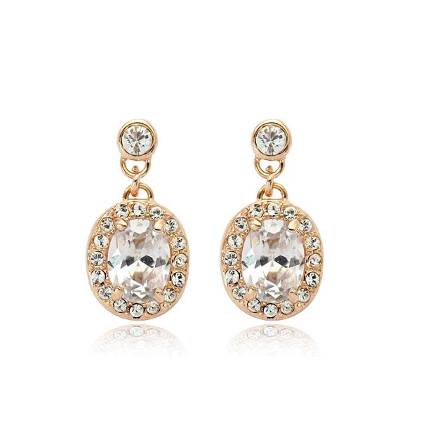 Серьги с кристаллами Сваровски 5121111 Italina Белый