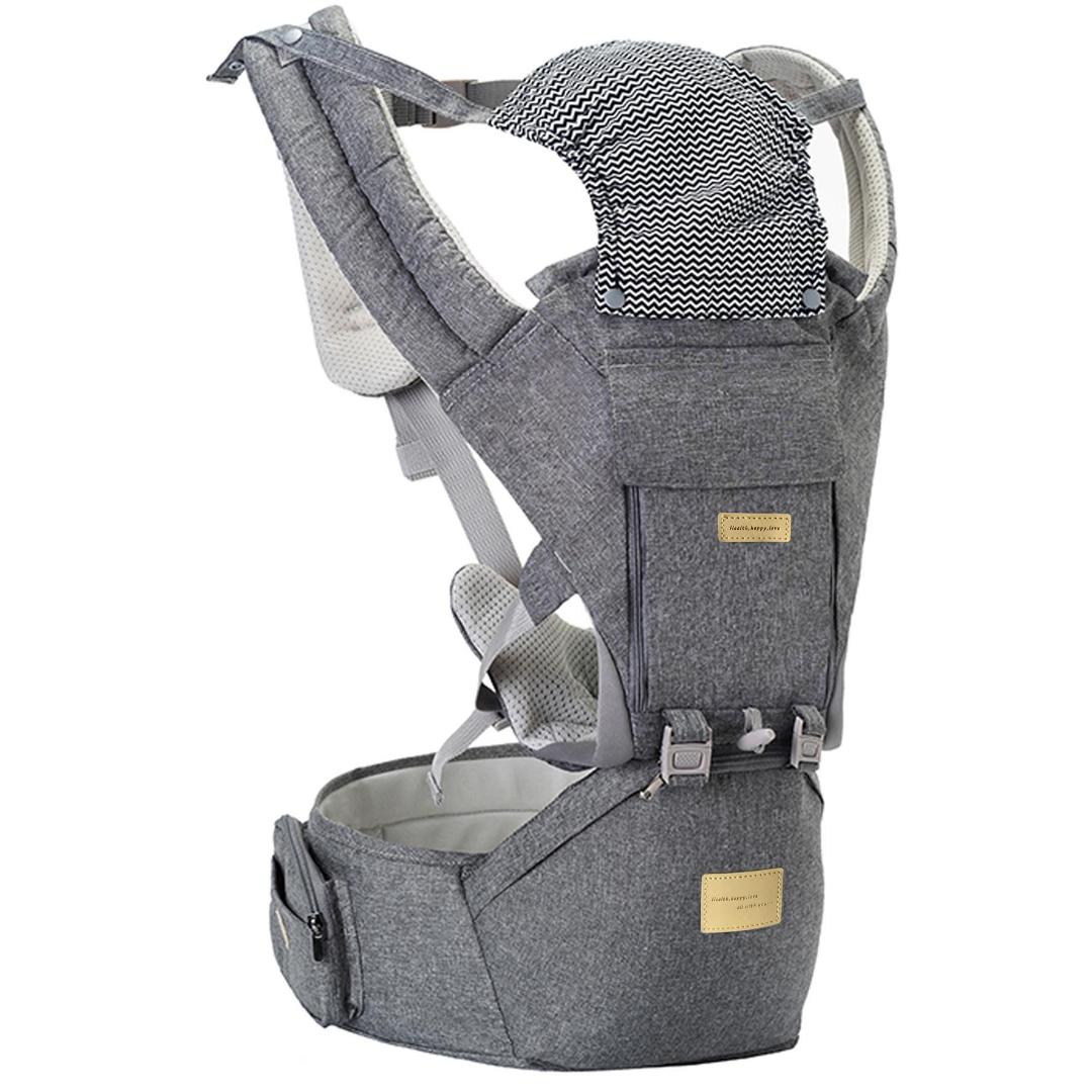 Сумка-переноска Hip Seat Leshu 3в1 BC-318 многопозиционная слинг со съемным сиденьем Grey - фото 2