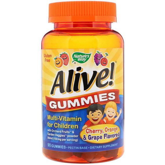 Вітамінно-мінеральний комплекс Nature's Way Alive! Gummies Multi-Vitamin for Children 90 Cherry/Orange/Grape