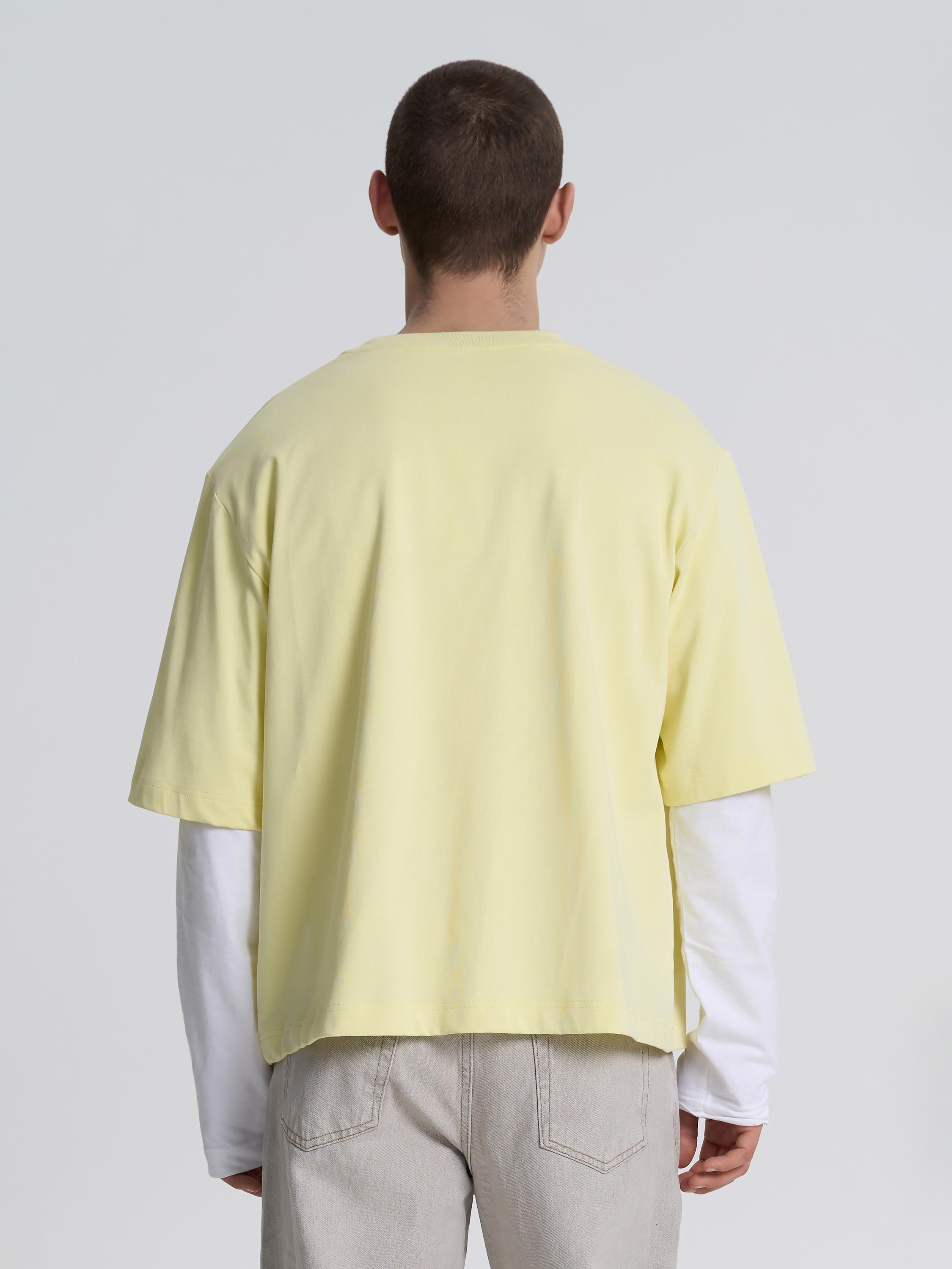 Футболка мужская с декоративной строчкой ROZA 240652 S Нежно-желтый (4824005723070) - фото 5 Футболка мужская с декоративной строчкой ROZA 240652 S Нежно-желтый (4824005723070) - фото 5