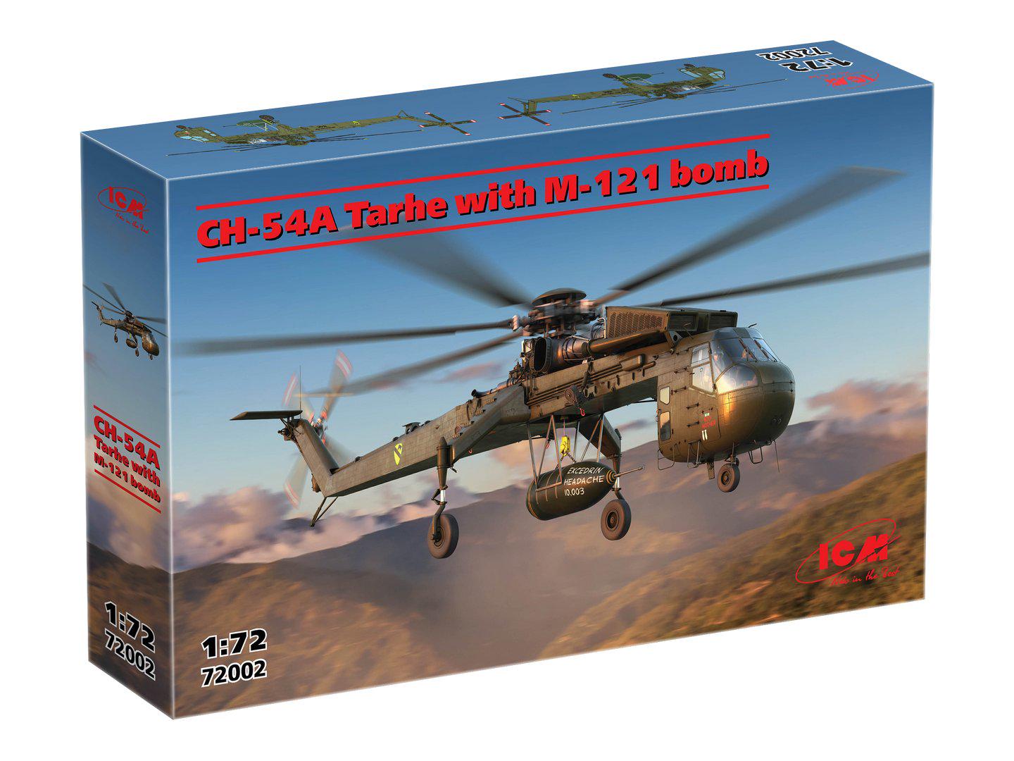 Сборная модель ICM вертолета Sikorsky CH-54A Tarhe с бомбой M-121 масштаб 1:72 (72002) Сборная модель ICM вертолета Sikorsky CH-54A Tarhe с бомбой M-121 масштаб 1:72 (72002)