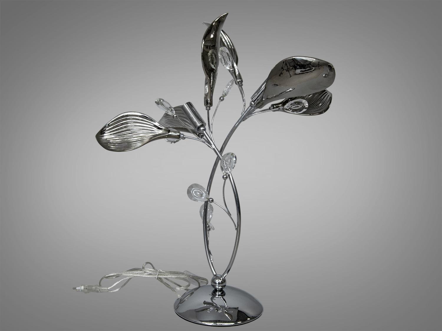 Настільна лампа з керамічними елементами 2 лампи Хром (7229-2T HR)