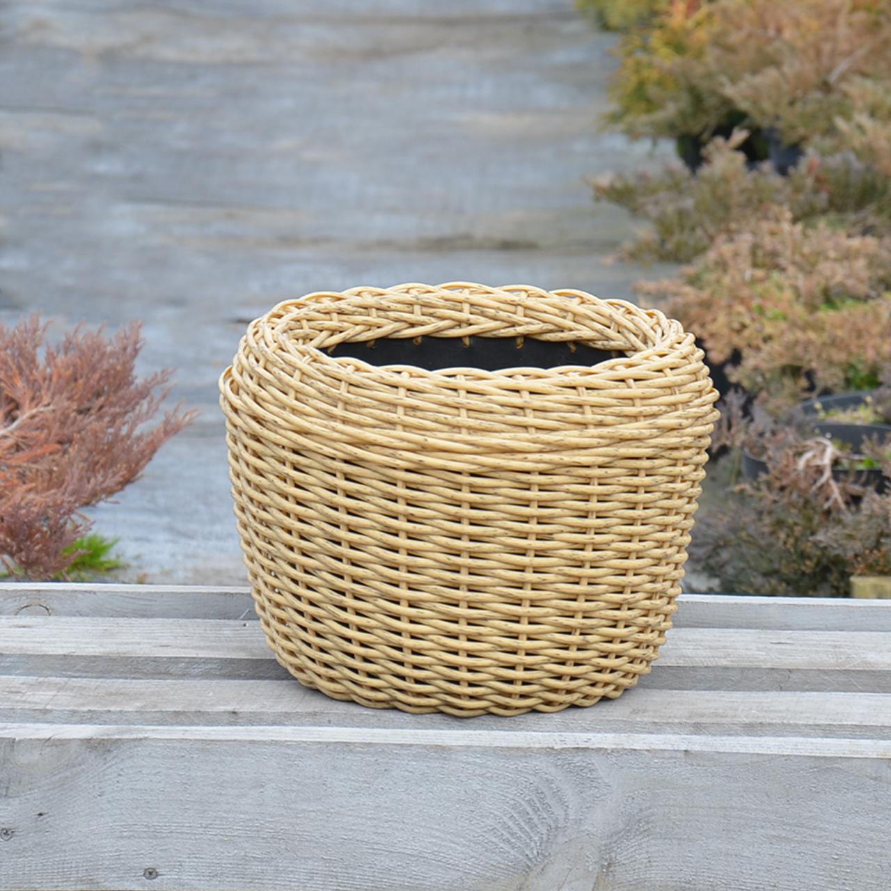 Кашпо для рослин з штучного ротангу 12 л Світле дерево (11717137) - фото 2 Кашпо для рослин з штучного ротангу 12 л Світле дерево (11717137) - фото 2