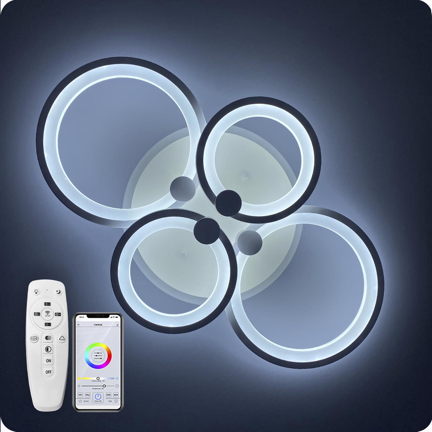 Люстра світлодіодна 517 Dlight 3color з пультом 80 Вт Білий (02081) - фото 3 Люстра світлодіодна 517 Dlight 3color з пультом 80 Вт Білий (02081) - фото 3