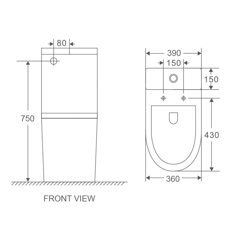 Унитаз-компакт MIXXUS Premium Bevel-0401-T1 система смыва TORNADO 1.0 625x390x845 мм (MP6473) - фото 2