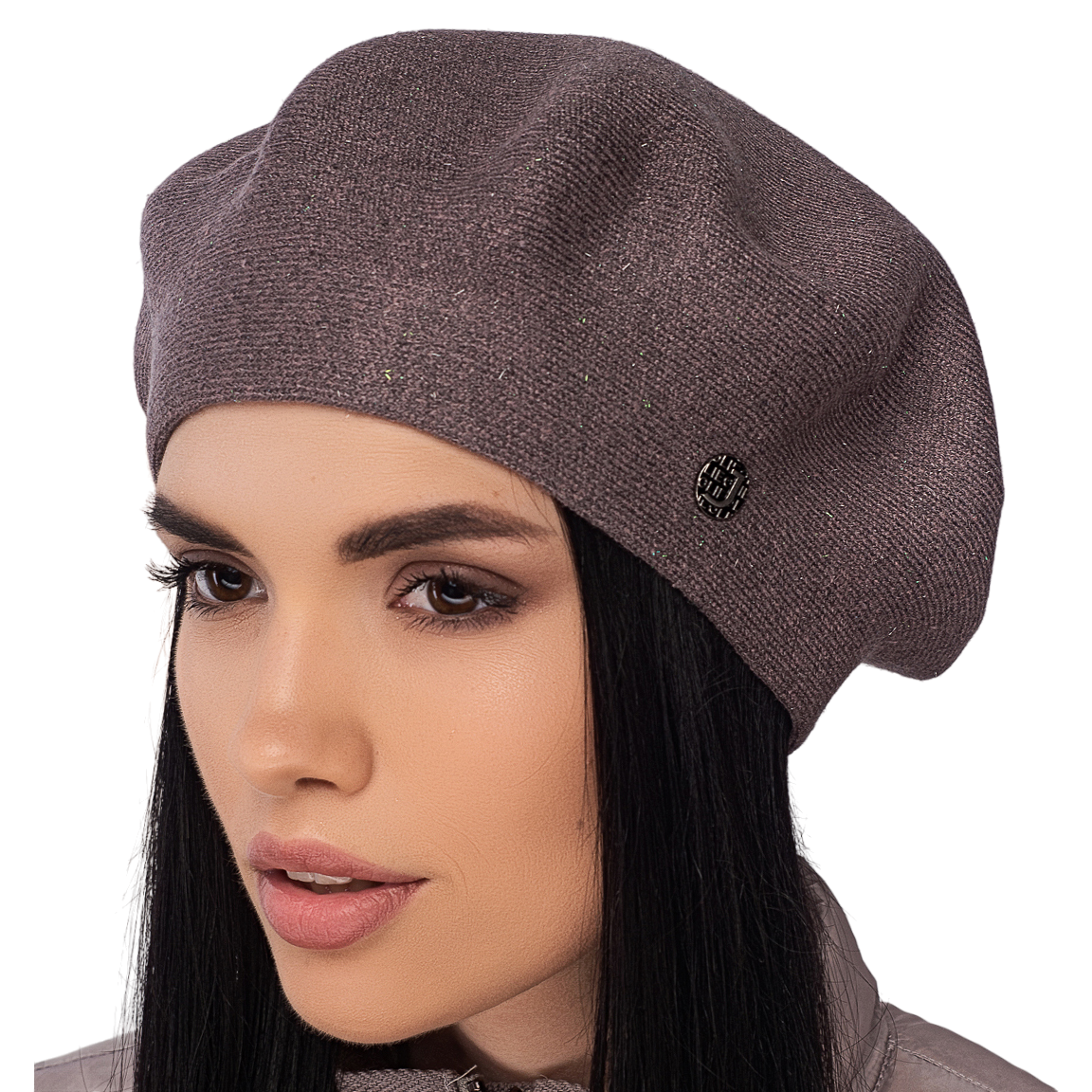 Берет жіночий Leks Казка подвійний з люрексом Моко (129424)