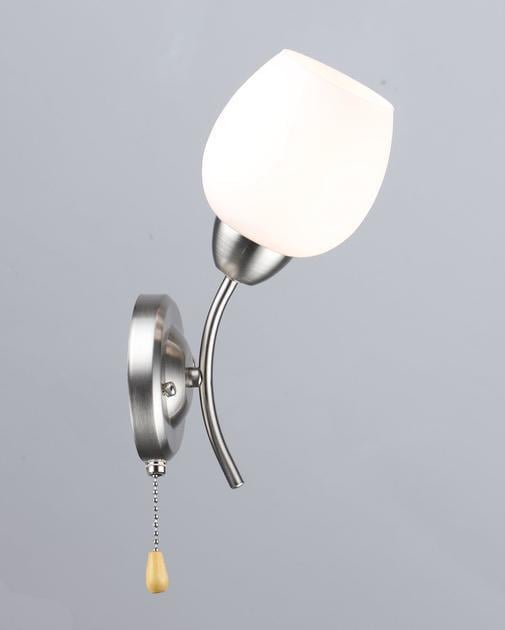 Бра настенное Valeso с металлическим каркасом одинарное Е27 IP20 N6629/1W Никель (28689764)