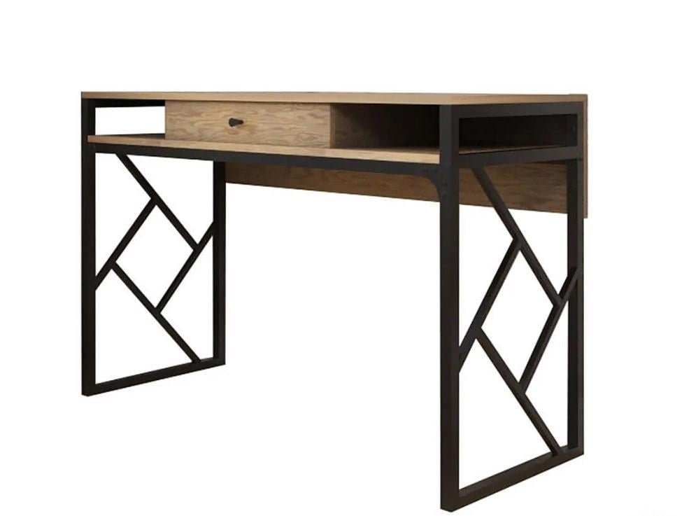 Стол рабочий Металл-Дизайн Квадро Черный Бархат/Дуб Античный (48077)