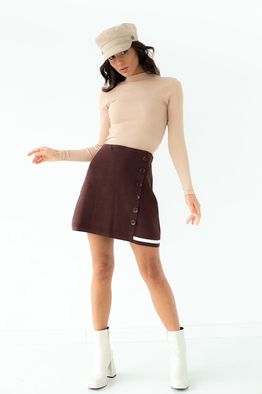 Юбка ассиметричная LUREX с пуговицами S Коричневый (9505977) Юбка ассиметричная LUREX с пуговицами S Коричневый (9505977)