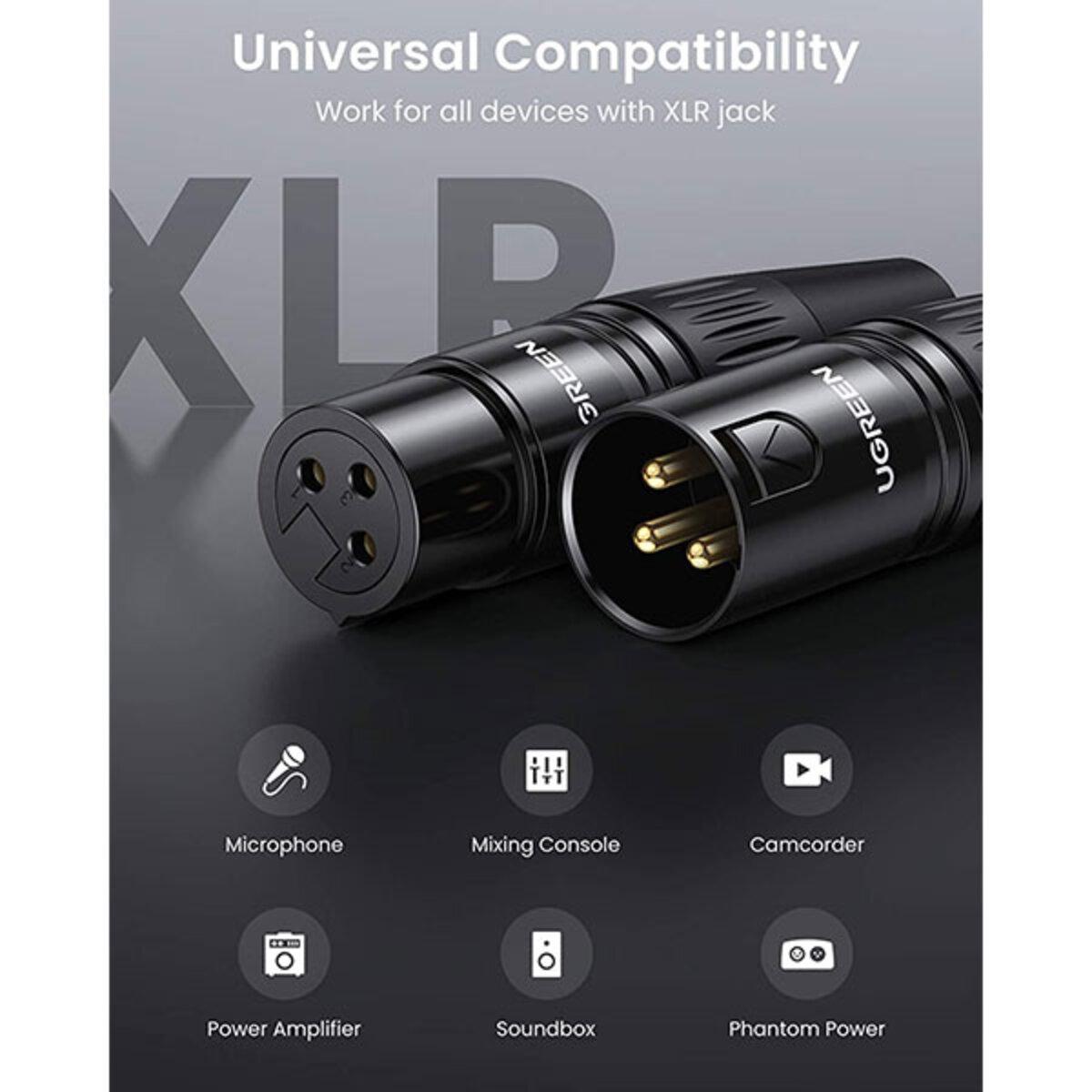 Конектор аудіо UGREEN AV162 XLR Чорний (611668) - фото 3