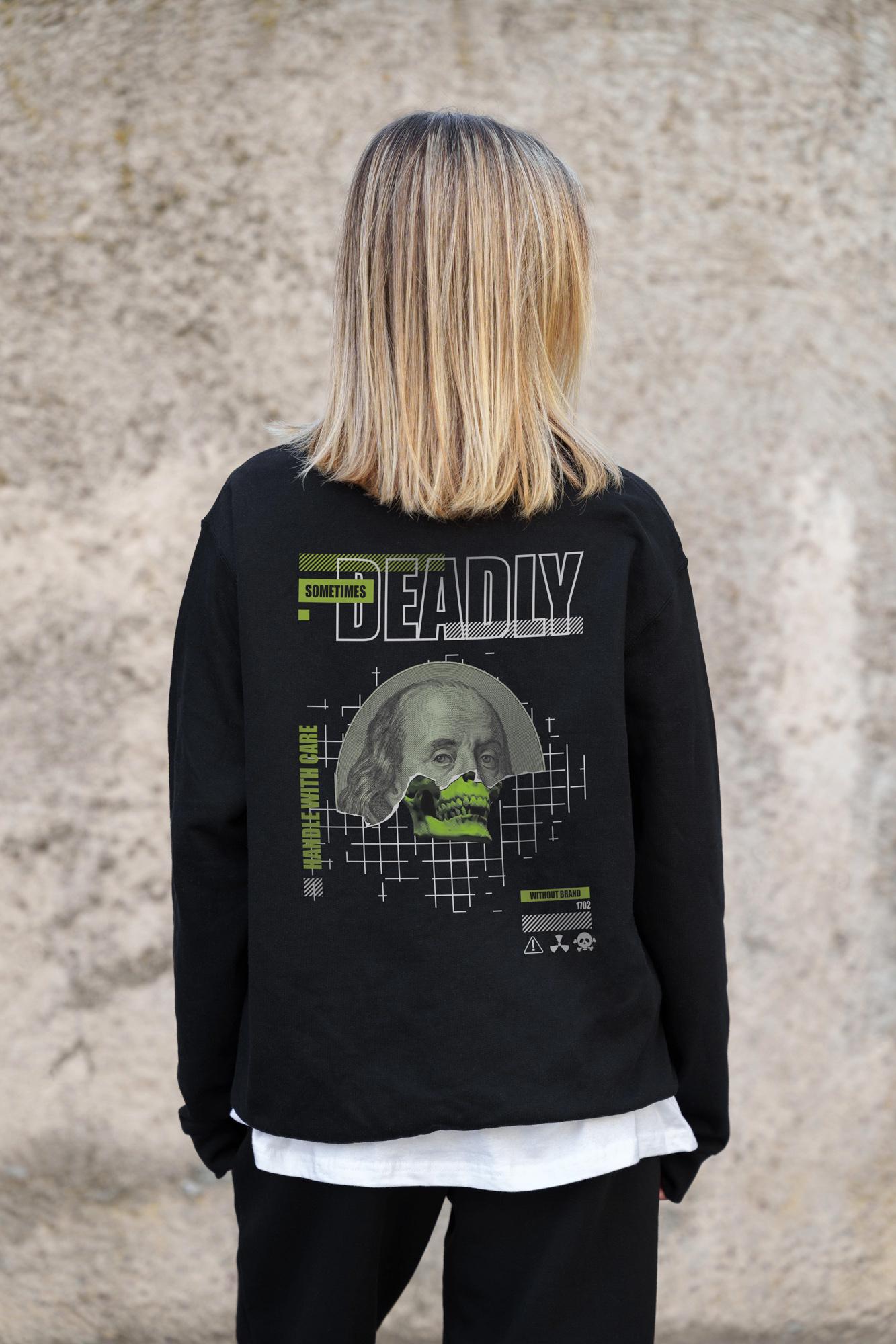 Свитшот оверсайз с принтом Without Deadly L/XL Black (L/XL8055590) - фото 8 Свитшот оверсайз с принтом Without Deadly L/XL Black (L/XL8055590) - фото 8