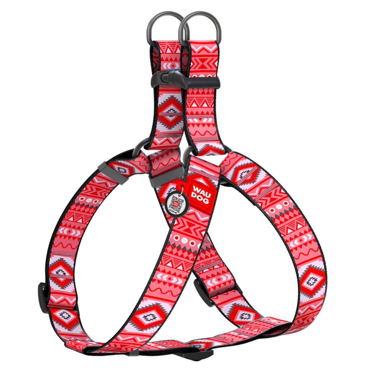 Шлея для собак Waudog Nylon Этно с QR паспортом/пластиковым фастексом XL 35 мм х 70-100 см Красный (324-0133 Col) Шлея для собак Waudog Nylon Этно с QR паспортом/пластиковым фастексом XL 35 мм х 70-100 см Красный (324-0133 Col)
