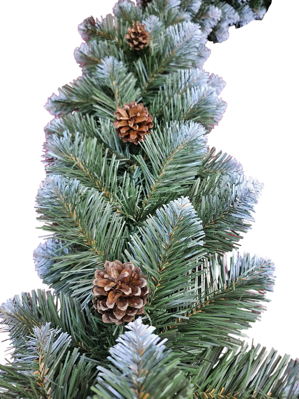 Штучна гірлянда хвойна для декору Елітна з шишками з ПВХ 2,9 м Зелений (147-41-Гірл. шишка)