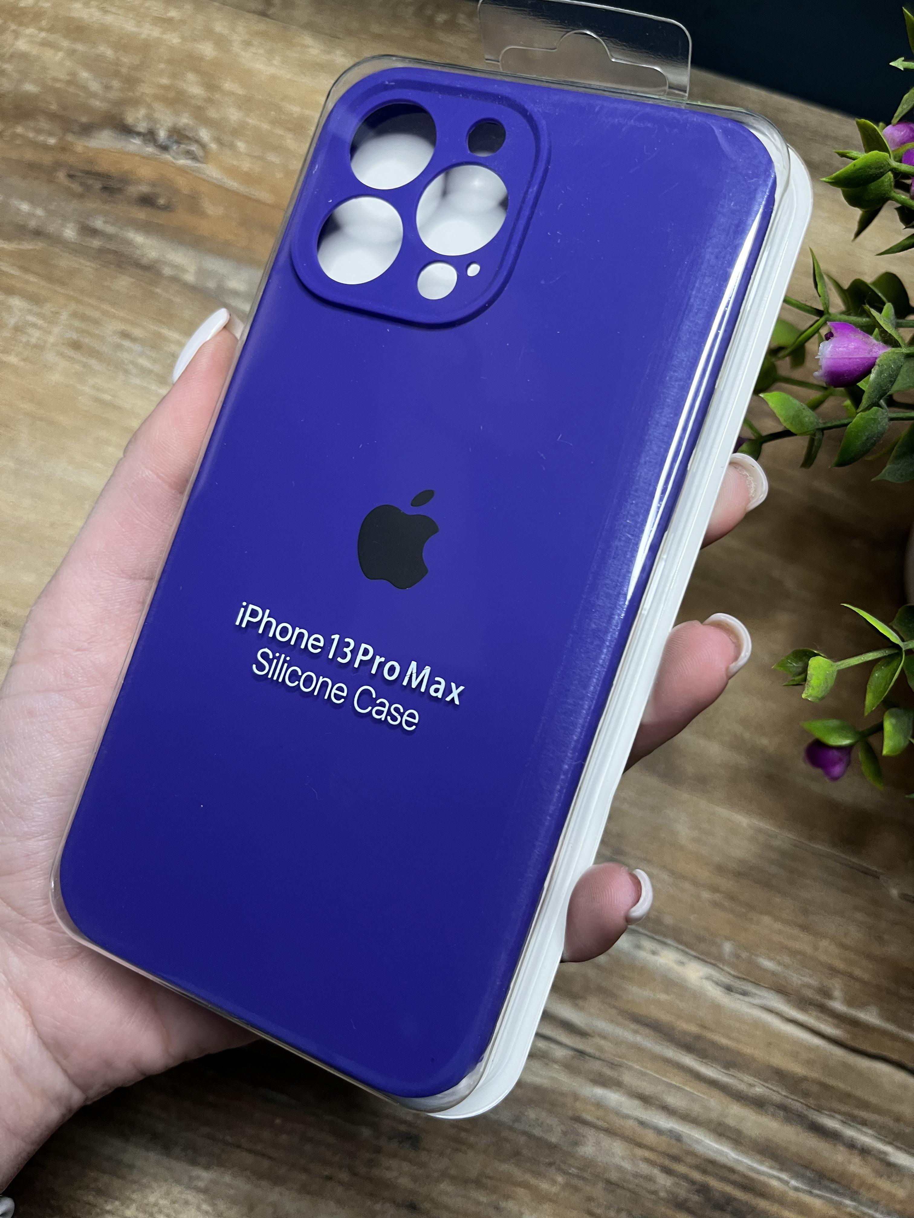 Чехол накладка на iPhone (Айфон) 13 Pro Max закрытый низ и закрытая камера silicone case full camera Apple