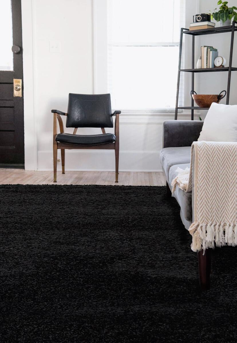 Ковер с высоким ворсом Loca 6365A 120x170 см Black (68001217)